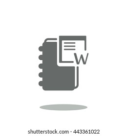 notebook Icon, flat design style