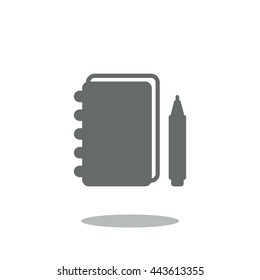 notebook Icon, flat design style