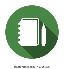 notebook Icon, flat design style