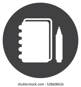 notebook Icon, flat design style