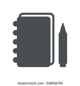 notebook Icon, flat design style