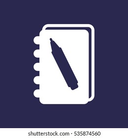 notebook Icon, flat design style