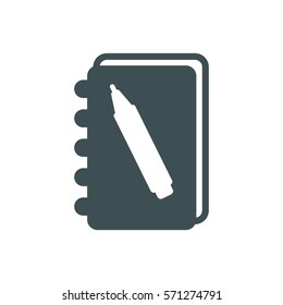 notebook Icon, flat design style
