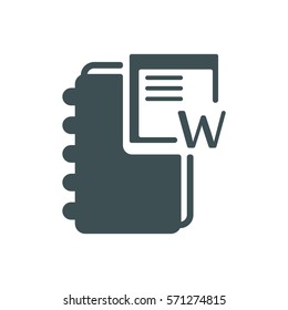 notebook Icon, flat design style