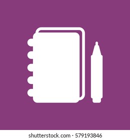 notebook Icon, flat design style