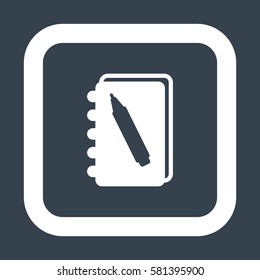 notebook Icon, flat design style