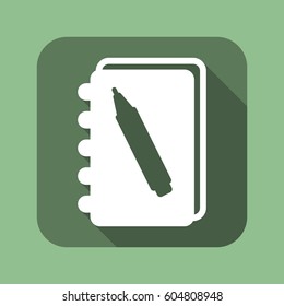 notebook Icon, flat design style