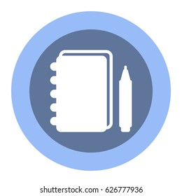 notebook Icon, flat design style
