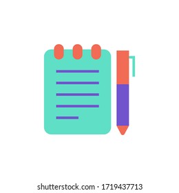 notebook icon flat design vector. isolated on white background