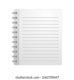 notebook icon in flat style isolated vector illustration on white transparent background