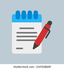 Notebook icon in flat style, use for website mobile app presentation