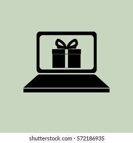 Notebook icon, gift vector illustration