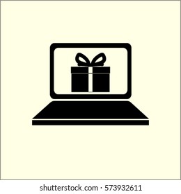 Notebook icon, gift vector illustration