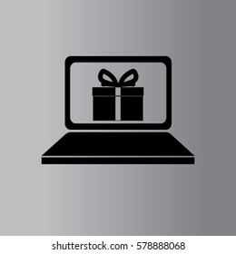 Notebook icon, gift vector illustration