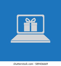 Notebook icon, gift vector illustration