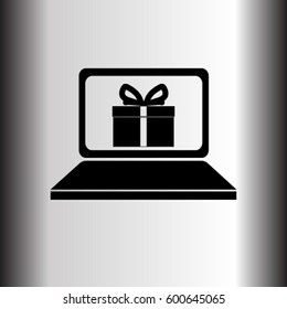 Notebook icon, gift vector illustration