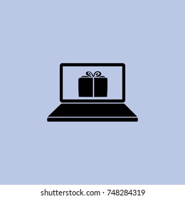 Notebook icon, gift. vector illustration