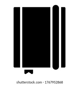 Notebook. icon with glyph style and perfect pixels. Suitable for website design, logos, applications and UI.