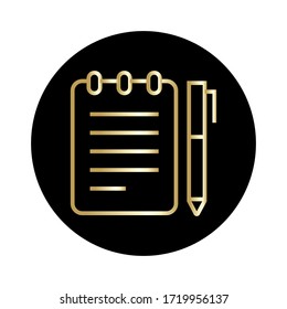 vector de color dorado del icono del portátil. aislado sobre fondo blanco