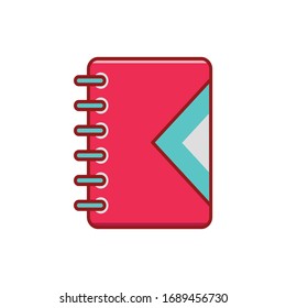 Notebook icon. Graphic element illustration with different style on white background. Vector Illustration. 