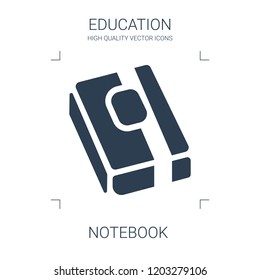 notebook icon. high quality filled notebook icon on white background. from education collection flat trendy vector notebook symbol. use for web and mobile
