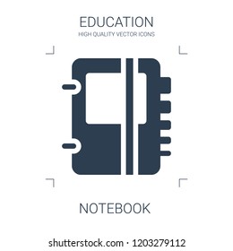 notebook icon. high quality filled notebook icon on white background. from education collection flat trendy vector notebook symbol. use for web and mobile