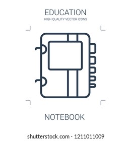 notebook icon. high quality line notebook icon on white background. from education collection flat trendy vector notebook symbol. use for web and mobile