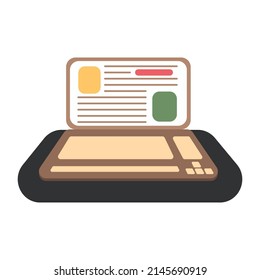 Icono de bloc de notas con gráficos resaltados. Un gran conjunto de elementos infográficos empresariales con diversos gráficos estadísticos para presentar el vector. Tecnología de datos digitales. Tecnología de tablero de negocios de KPI.