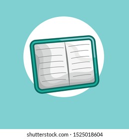 Notebook icon illustration with full color and clean background