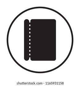 Notebook  icon,  isolated. Flat  design.