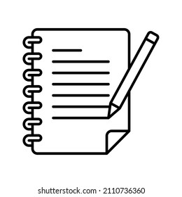 Notebook icon. isolated Flat design. vector illustration