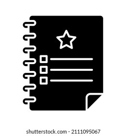 Notebook icon. isolated Flat design. vector illustration