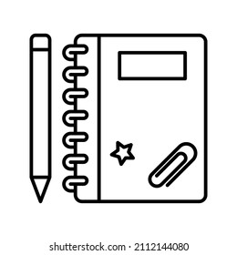 Notebook icon. isolated Flat design. vector illustration