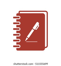 Notebook   icon,  isolated. Flat  design.