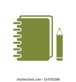 Notebook  icon, isolated. Flat design.