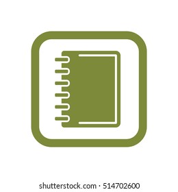 Notebook  icon, isolated. Flat design.
