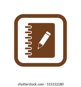 Notebook   icon,  isolated. Flat  design.