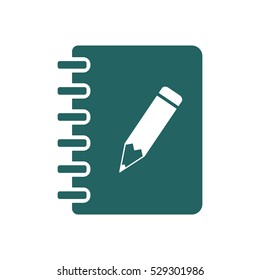 Notebook  icon, isolated  Flat design.