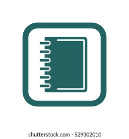 Notebook  icon, isolated  Flat design.