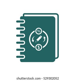 Notebook  icon, isolated  Flat design.