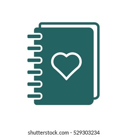 Notebook  icon, isolated  Flat design.