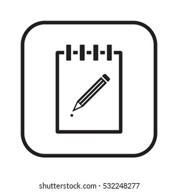 Notebook  icon, isolated  Flat design.