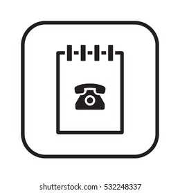 Notebook  icon, isolated  Flat design.