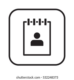 Notebook  icon, isolated  Flat design.