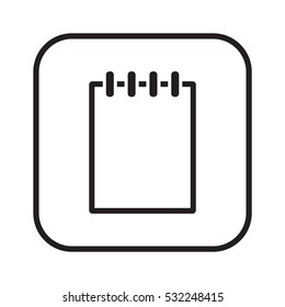 Notebook  icon, isolated  Flat design.
