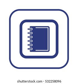 Notebook  icon, isolated  Flat design.