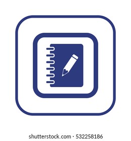 Notebook  icon, isolated  Flat design.