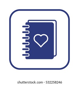 Notebook  icon, isolated  Flat design.