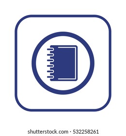 Notebook  icon, isolated  Flat design.