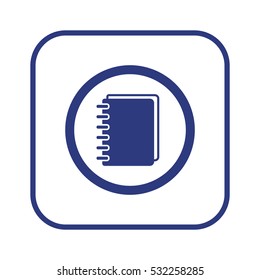 Notebook  icon, isolated  Flat design.